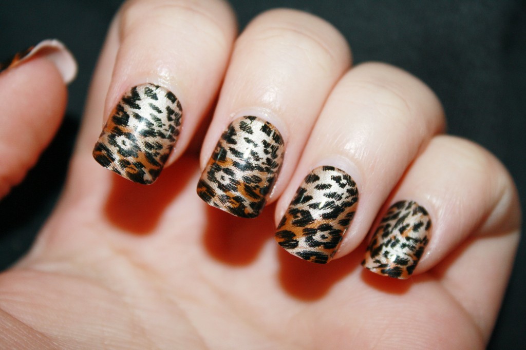 leopard print nail design step by step